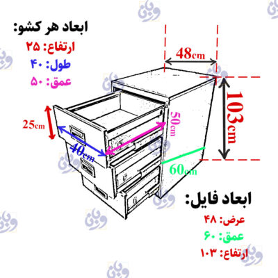 فایل ۳ کشو فلزی رمزدار