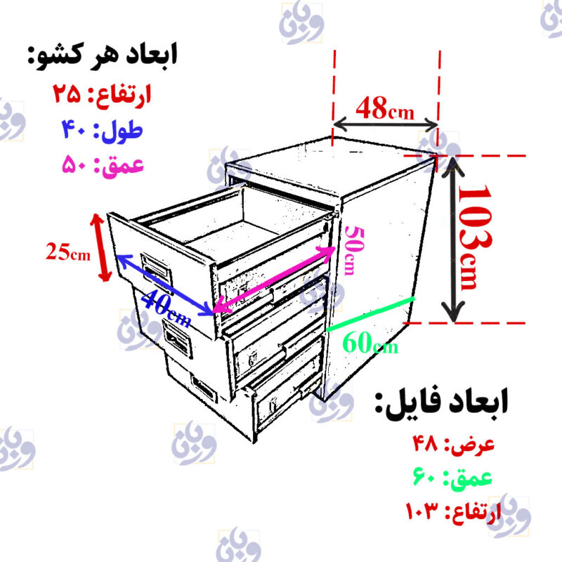 فایل ۳ کشو فلزی رمزدار