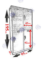 ابعاد کمد فلزی 4 درب
