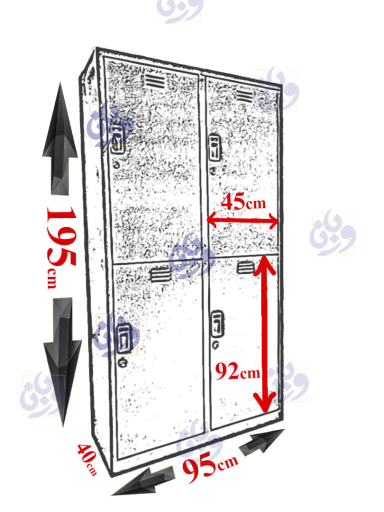 ابعاد کمد فلزی 4 درب