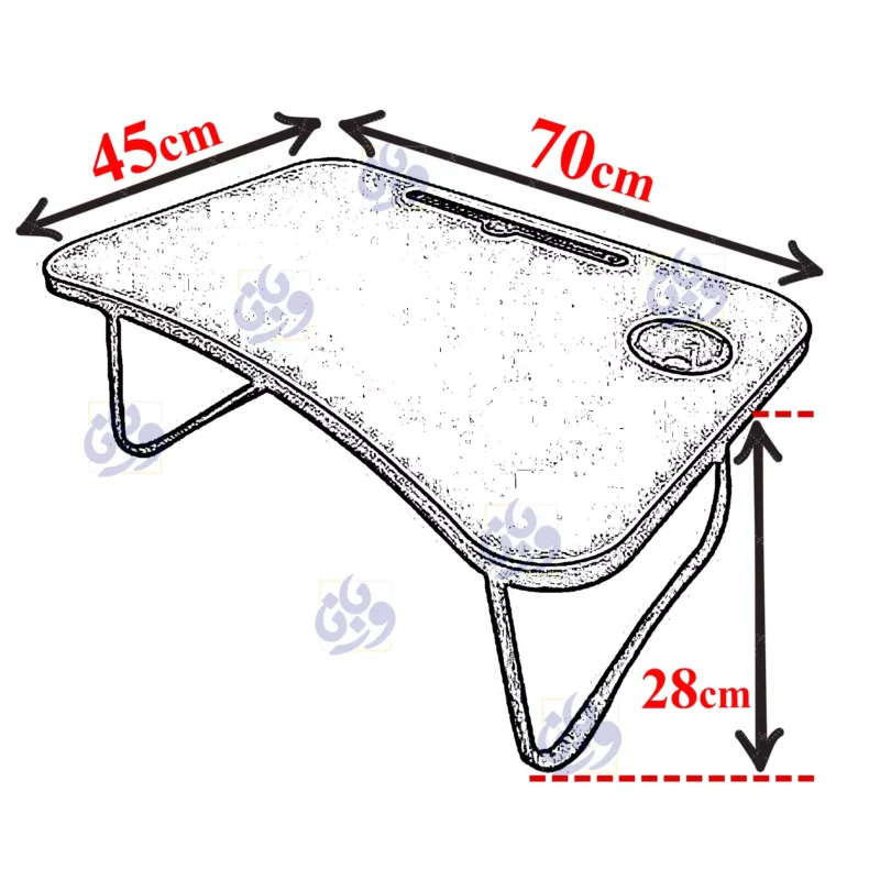 ابعاد میز تحریر تاشو زمینی 45 در 70
