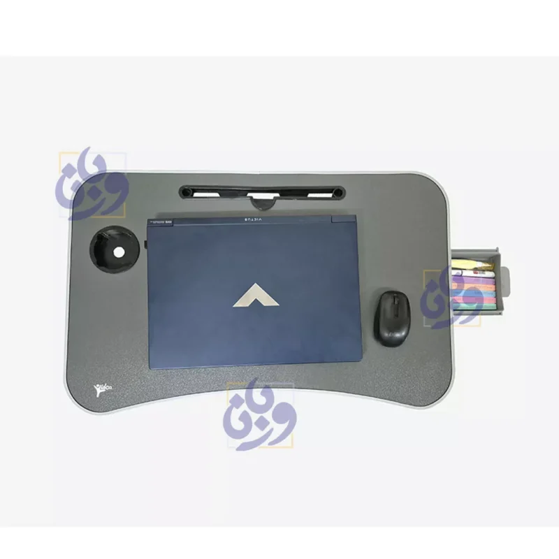 میز تحریر تاشو زمینی 45 در 68 رنگ طوسی بتنی