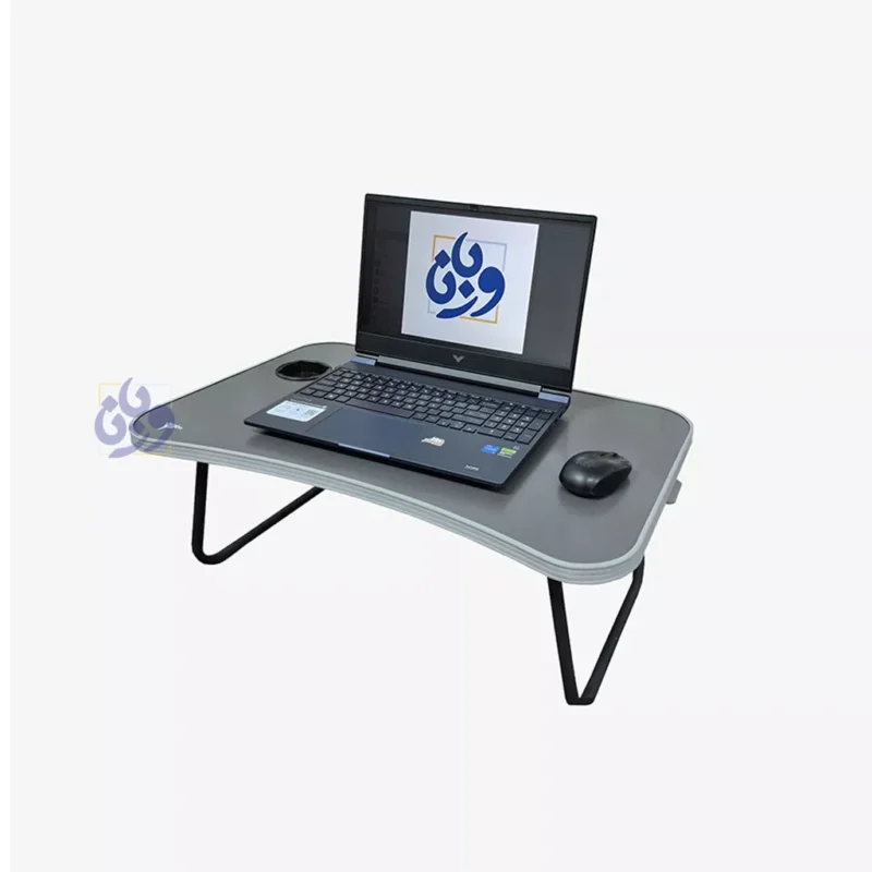 میز تحریر تاشو زمینی 45 در 68 رنگ طوسی بتنی